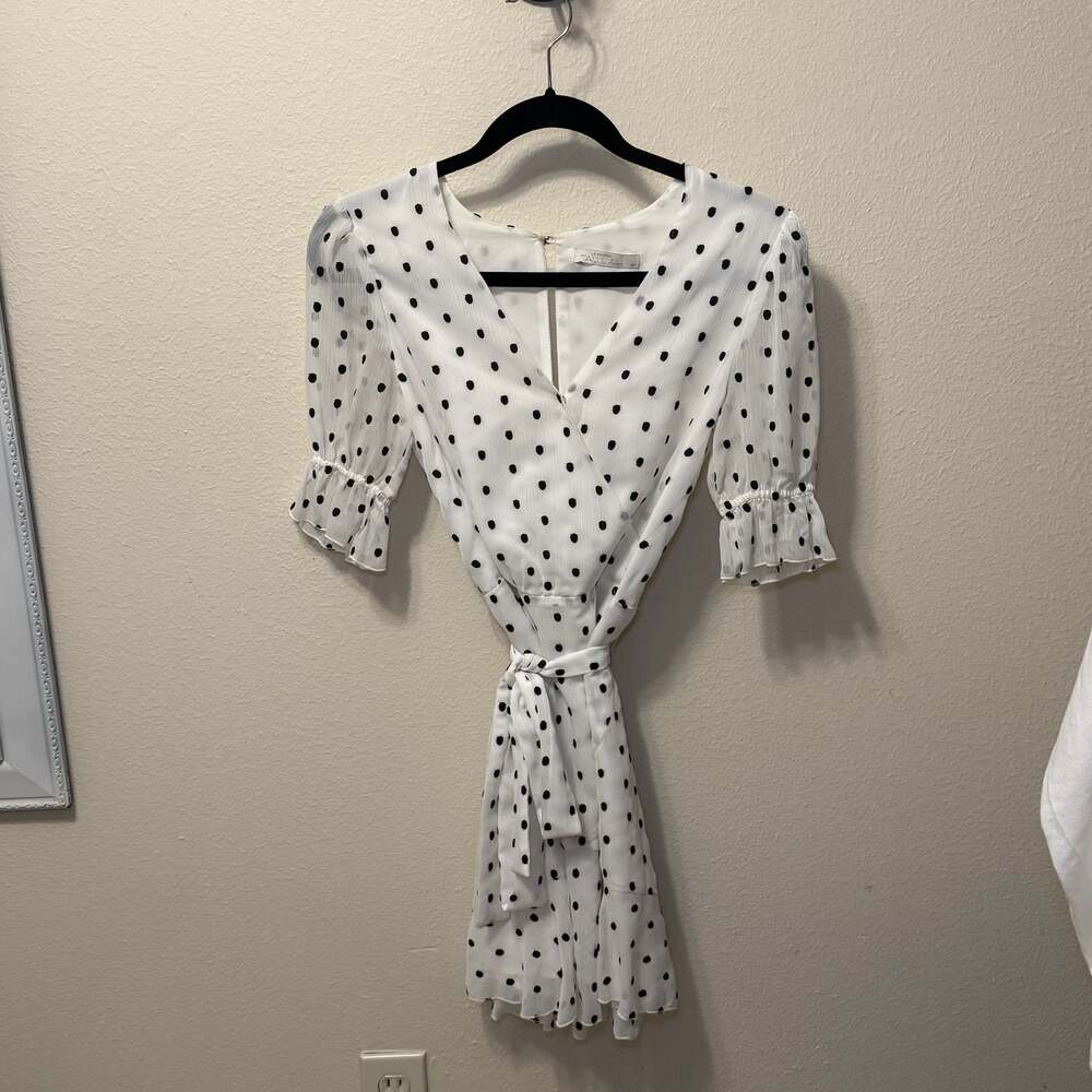 La Maison Talulah Polka Dot Ruffle Sleeve Romper Size XS